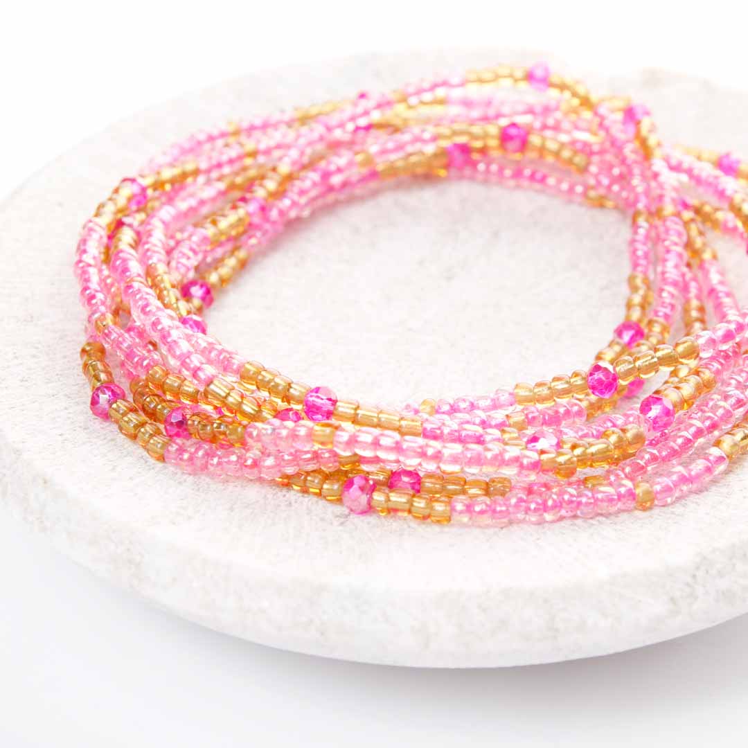 Pink Cosmopolitan Beaded Anklet-1