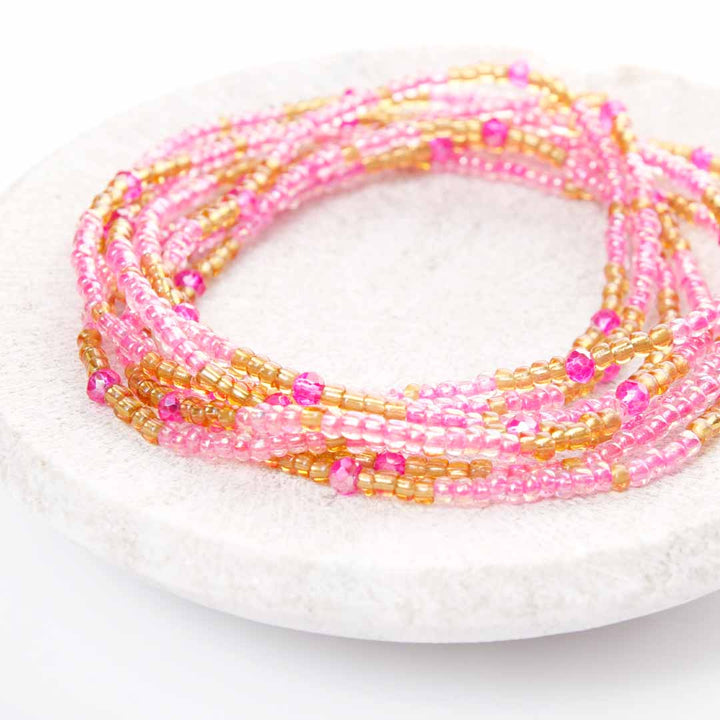 Pink Cosmopolitan Beaded Anklet-1