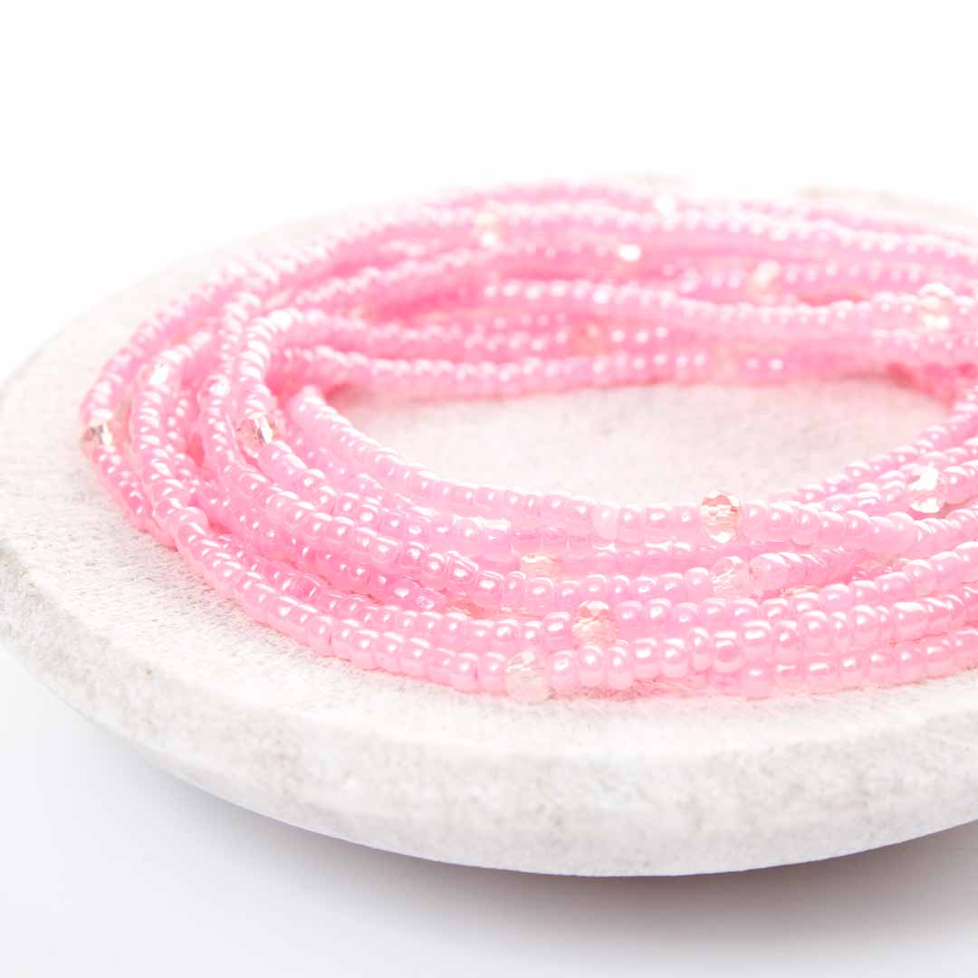 Pink Gloss Beaded Anklet-1