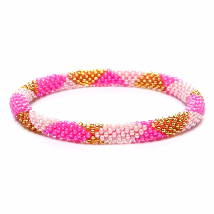 Pink & Gold Harlequin Sparkles - 7"