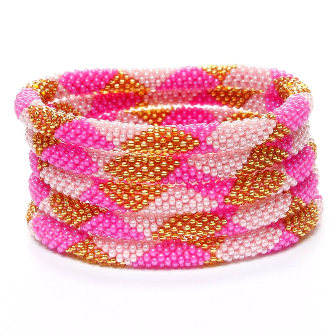 Pink & Gold Harlequin Sparkles - 7"