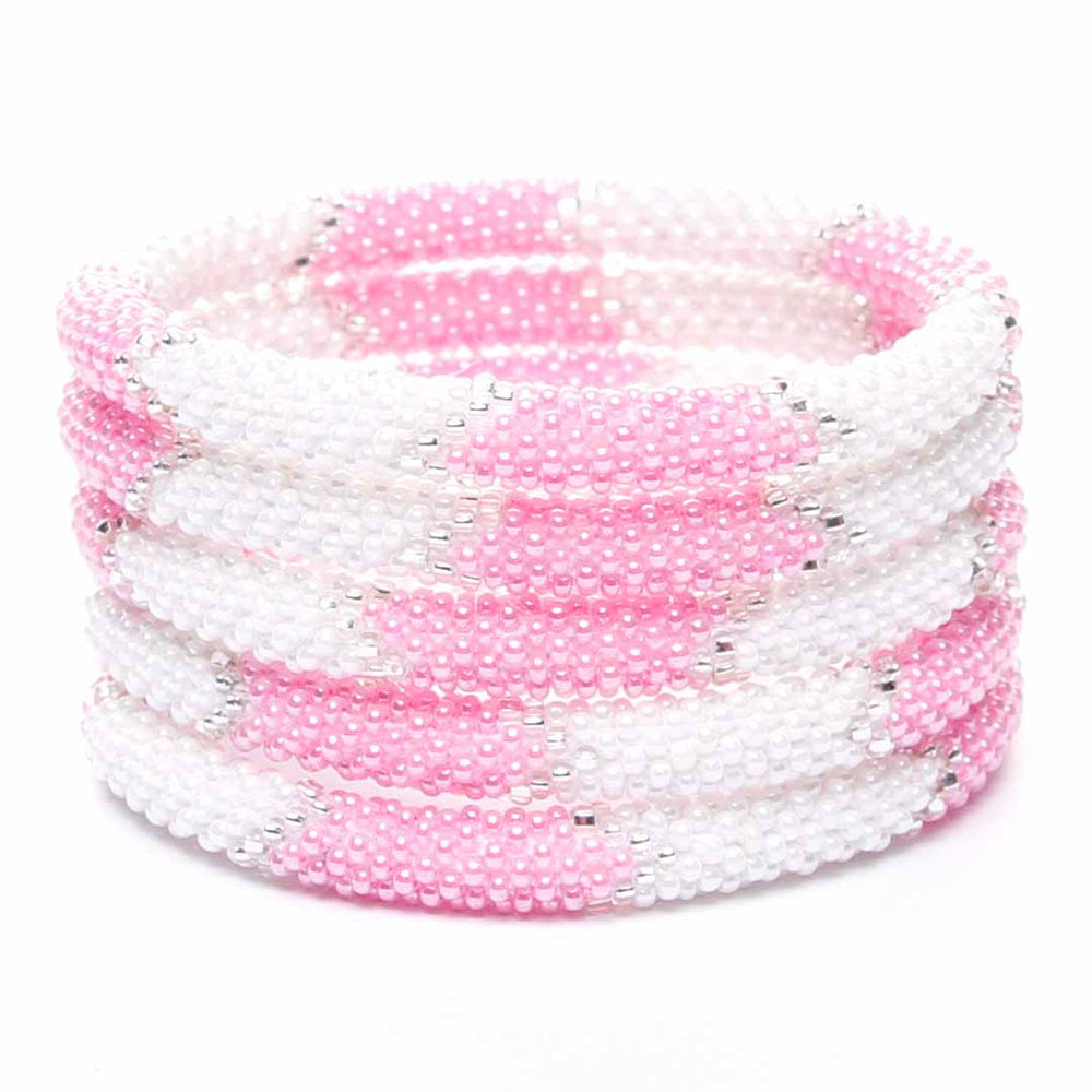 Pink & Pearl Shimmer Beaded Bracelet-2