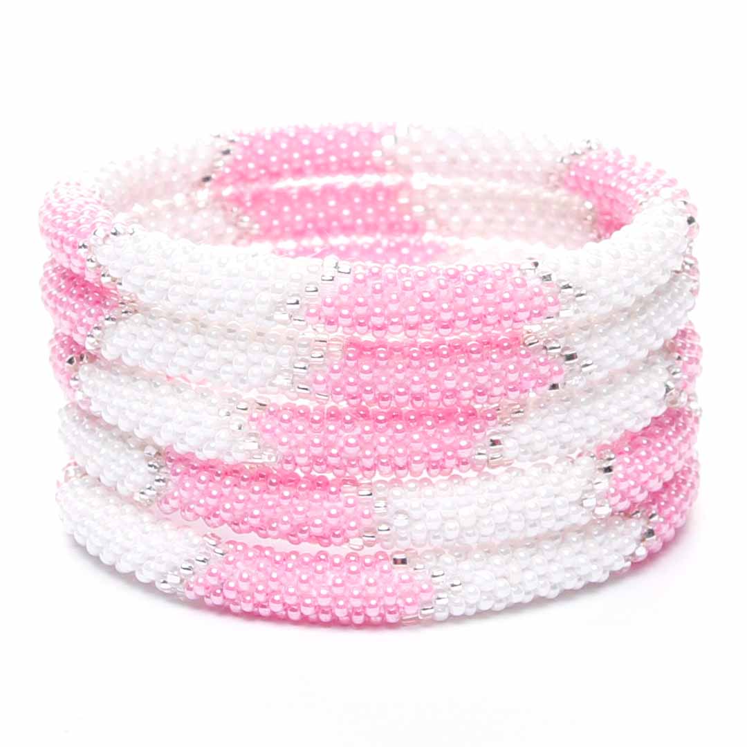 Pink & Pearl Shimmer Beaded Bracelet-2