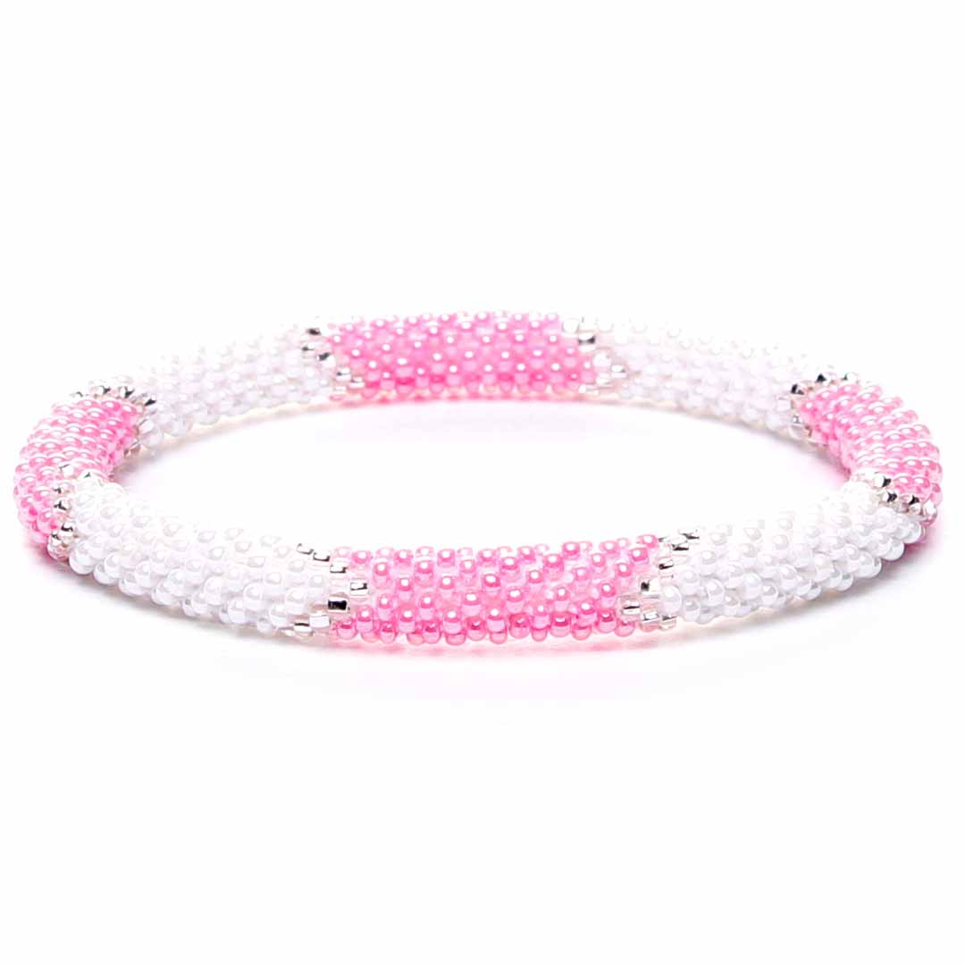 Pink & Pearl Shimmer Beaded Bracelet-1