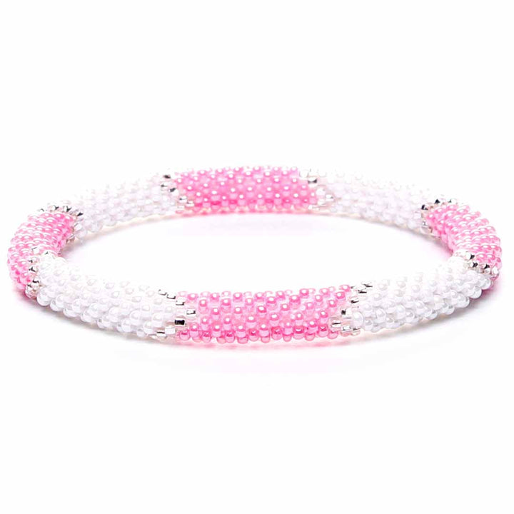 Pink & Pearl Shimmer Beaded Bracelet-1