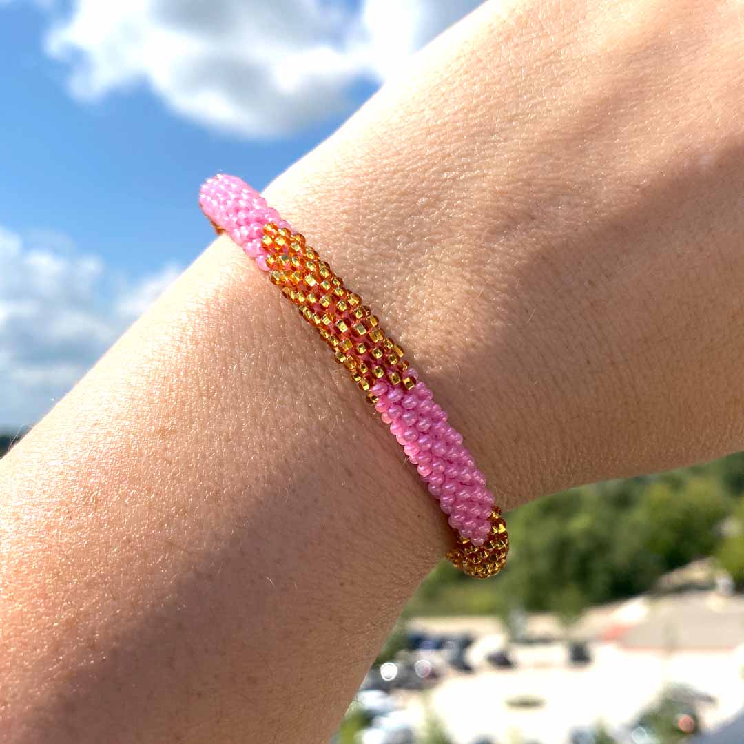 Sparkly Gold & Pink - 7"