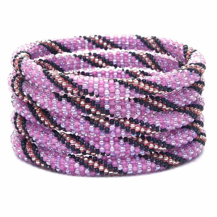 Plum Eclipse Twist Beaded Bracelet-2