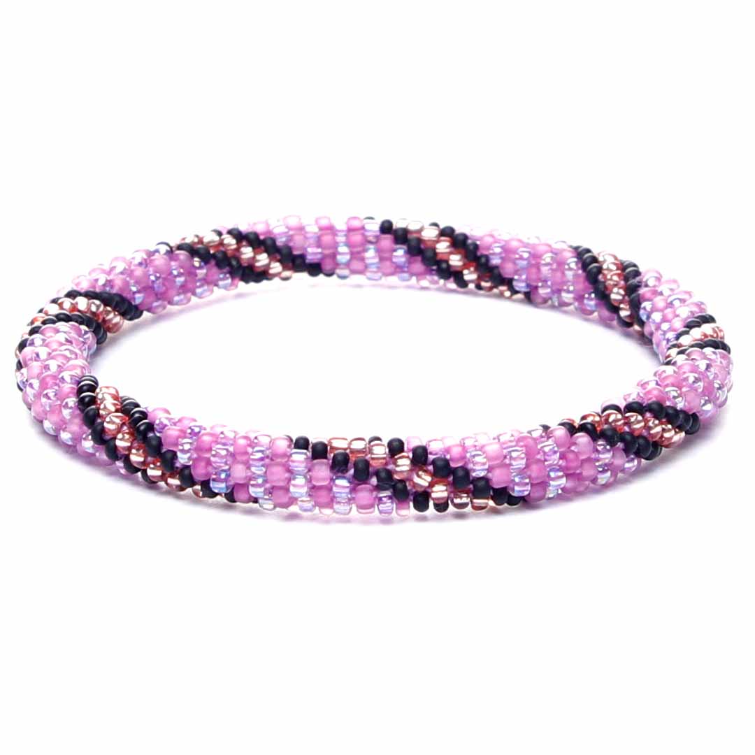 Plum Eclipse Twist Beaded Bracelet-1
