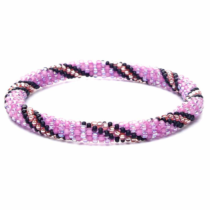 Plum Eclipse Twist Beaded Bracelet-1