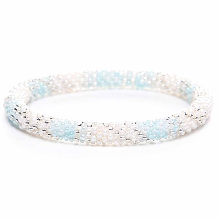 Power Blue Pearl Bracelet - Seed Bead Jewelry -Close Up - Cana Capri