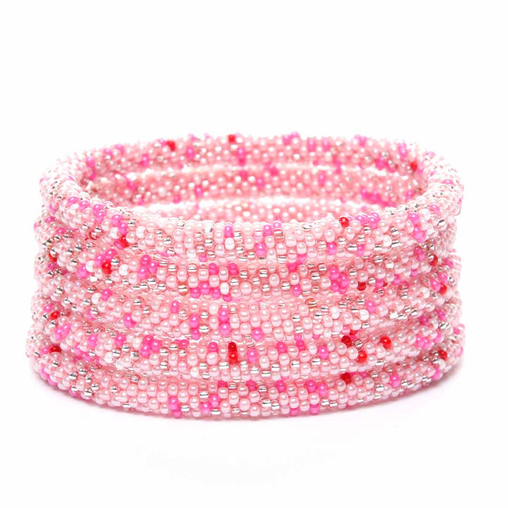 Pretty Pink Confetti Beaded Bracelet-2