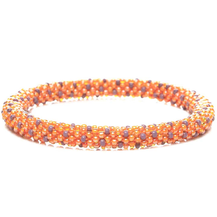 Pumpkin & Mauve Polka Dots - 8"
