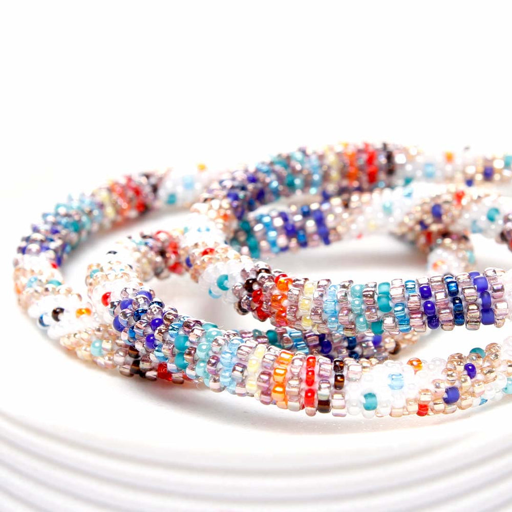 Rainbow Frost Beaded Bracelet-Side