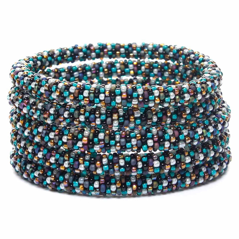 River Rock Sparkles Beaded Bracelet Stack