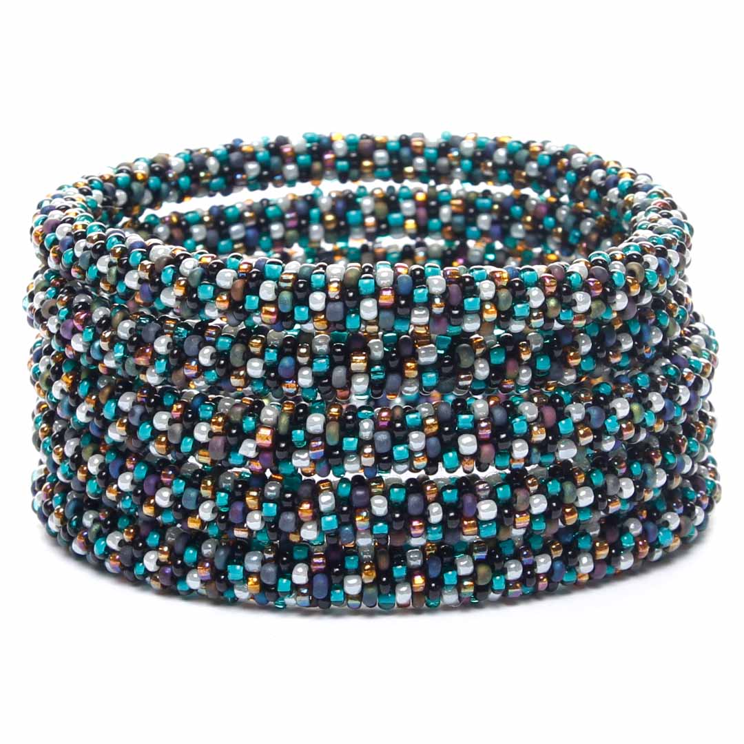 River Rock Sparkles Beaded Bracelet Stack