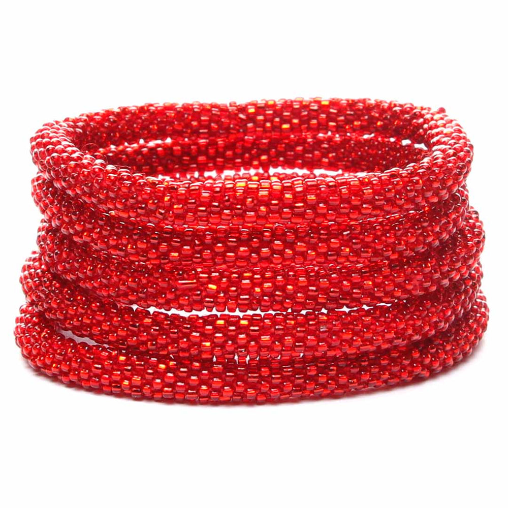Ruby Red Sparkles Beaded Bracelet-2