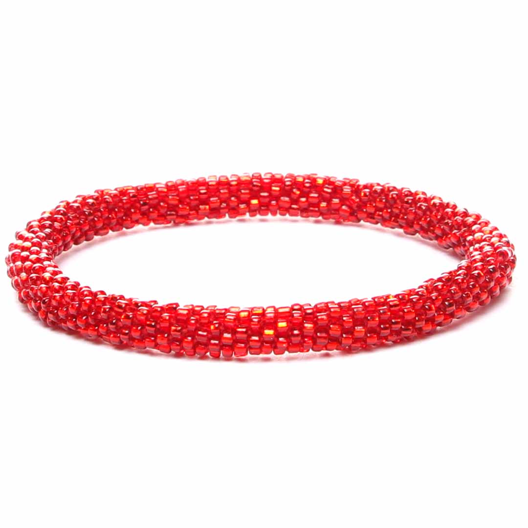 Ruby Red Sparkles Beaded Bracelet-1