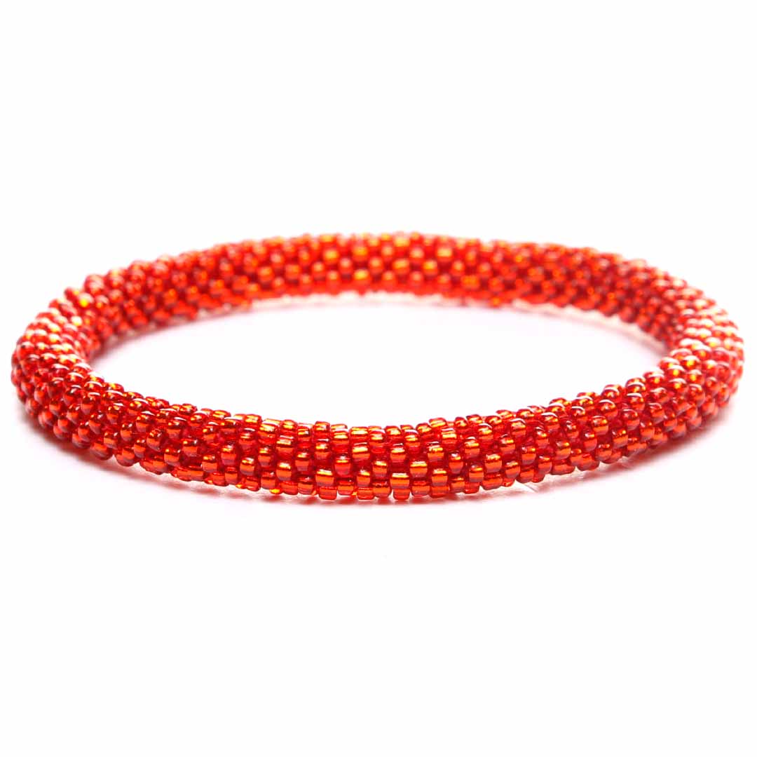 Ruby Sparkle Bracelet - Seed Bead Jewelry Close Up - Cana Capri
