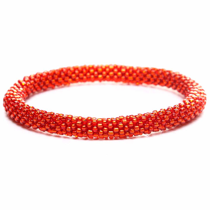 Ruby Sparkle Bracelet - Seed Bead Jewelry Close Up - Cana Capri
