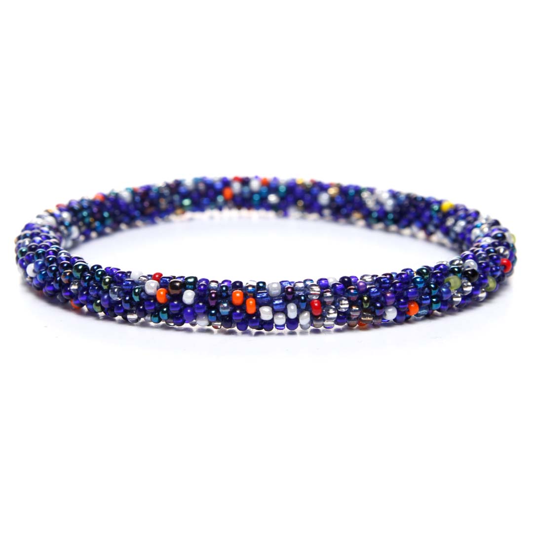 Sapphire Blue Confetti Beaded Bracelet