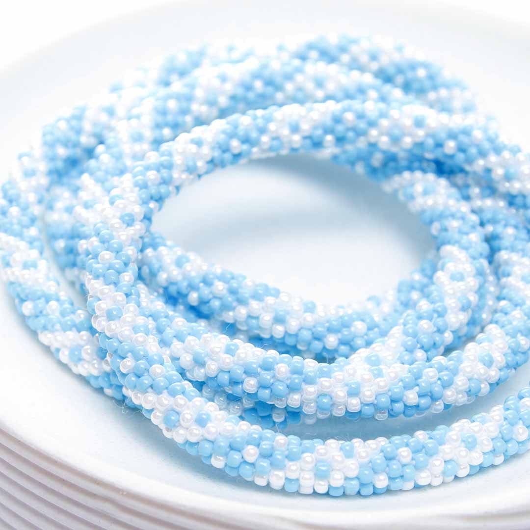 Sky Blue & Pearl Twist - 7"