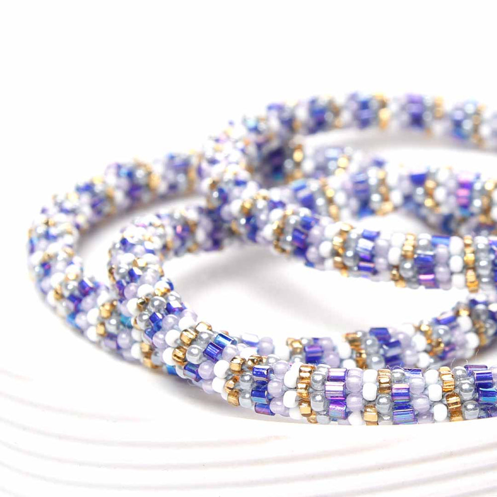 Snowy Purple Stripe Side