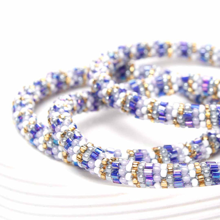 Snowy Purple Stripe Side