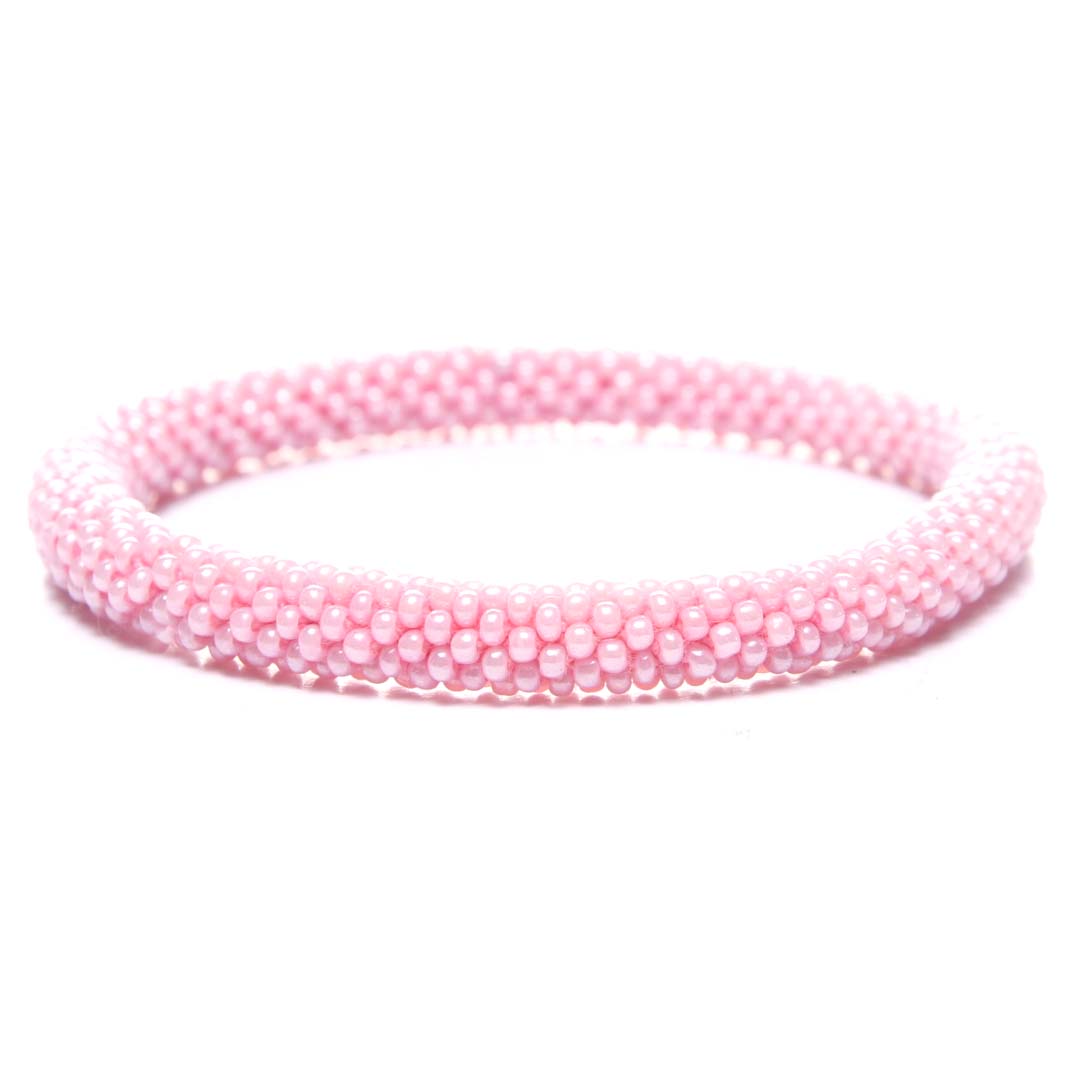 Soft Light Pink Beaded Bracelet Front