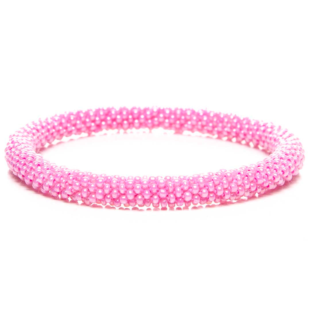Soft Pink Peony Handmade Czech Glass Bead Bracelet Bracelets for Women Art Jewelry