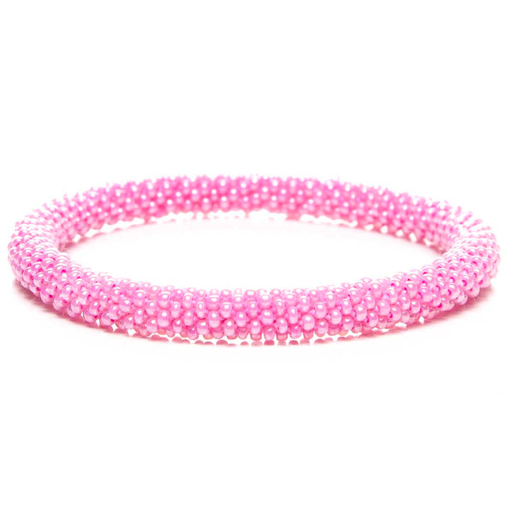 Soft Pink Peony Handmade Czech Glass Bead Bracelet Bracelets for Women Art Jewelry