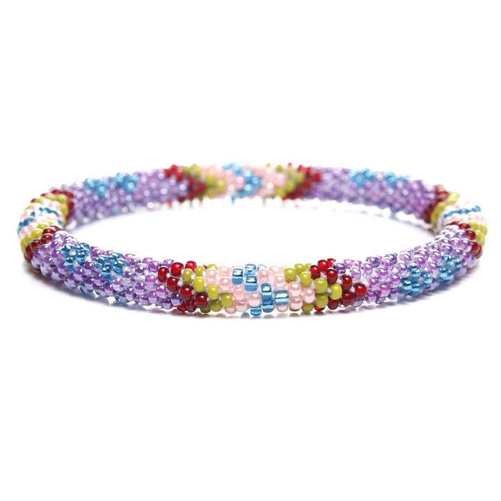 Southwest Lavender Crochet Beaded Bracelet-1