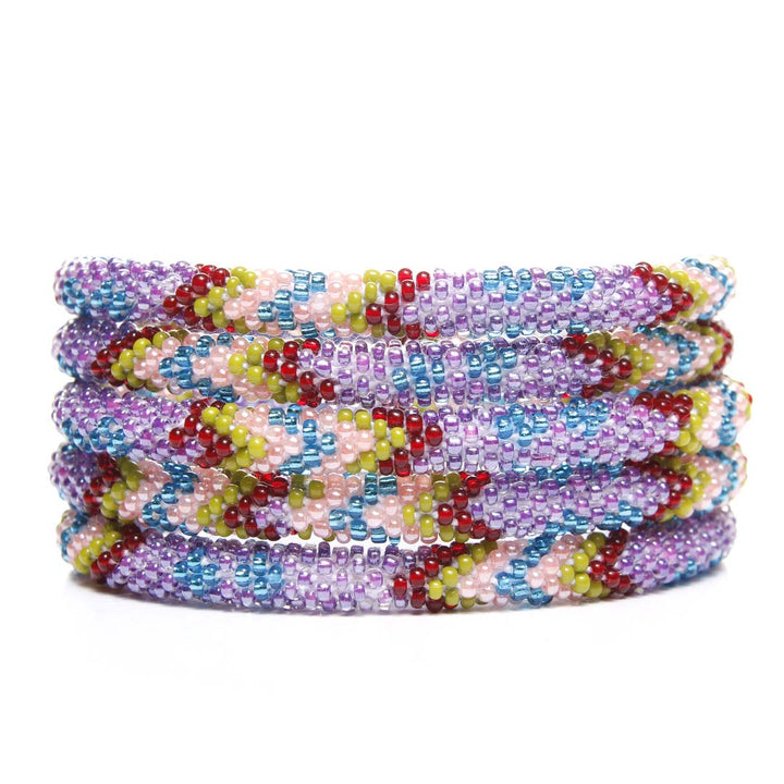 Southwest Lavender Crochet Beaded Bracelet-1 STack