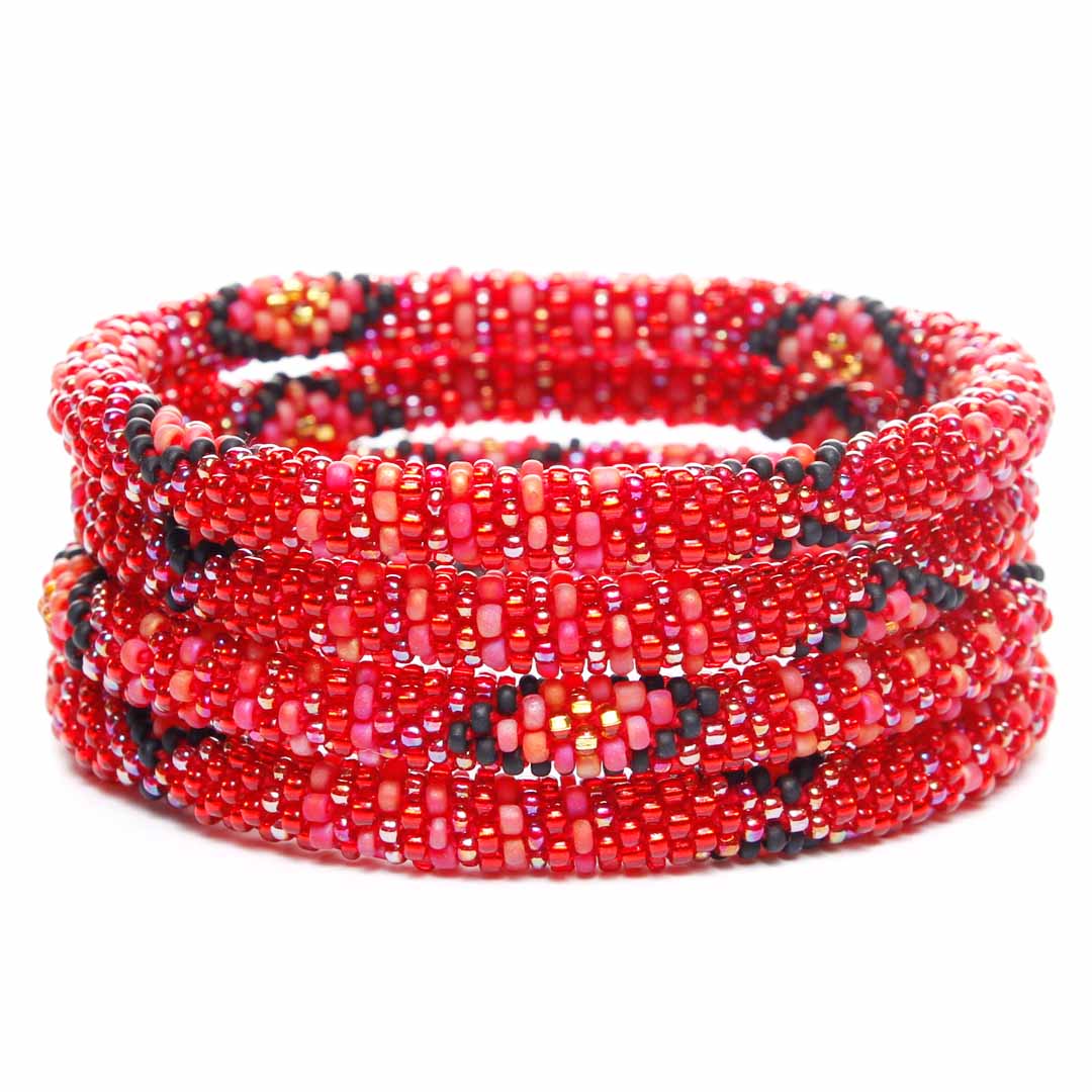 Southwest Sangria Bracelet - Seed Bead Jewelry Stack - Cana Capri
