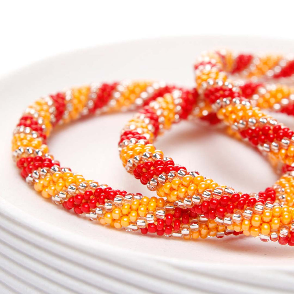 Sparkling Apple Orchard Twist Beaded Bracelet Side