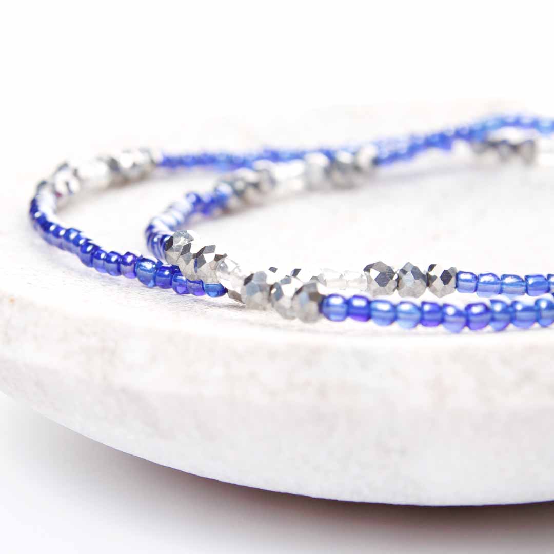 Sparkling Marina Beaded Anklet-2