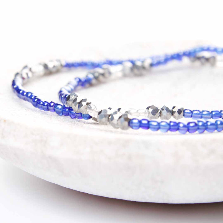 Sparkling Marina Beaded Anklet-2