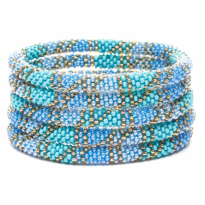 Sparkly Caribbean Gold Beaded Bracelet STack