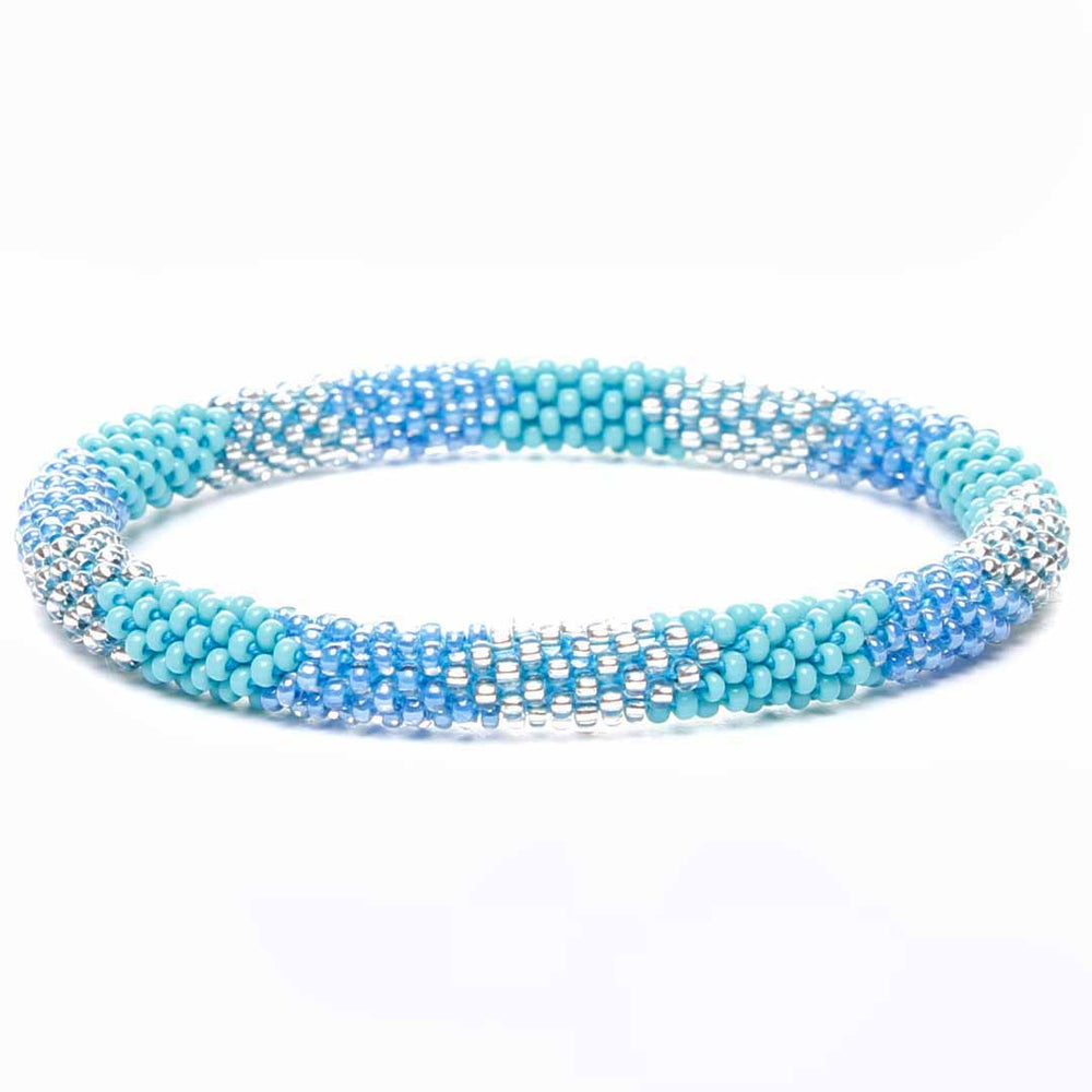 Sparkly Caribbean Blue Beaded Bracelet