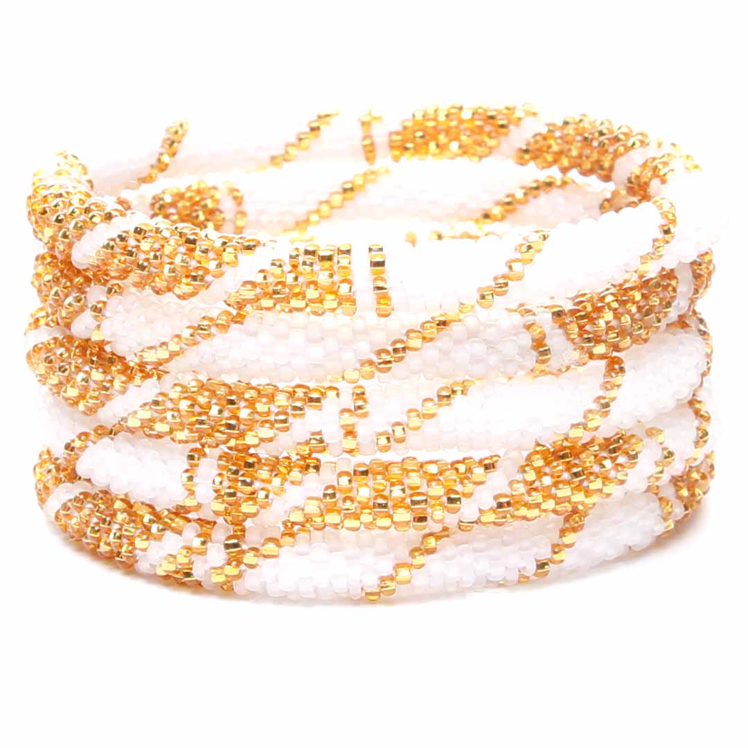 Sparkly Golden Frost Beaded Bracelet-1 Stack