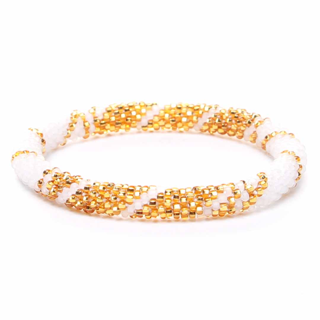 Sparkly Golden Frost Beaded Bracelet-1