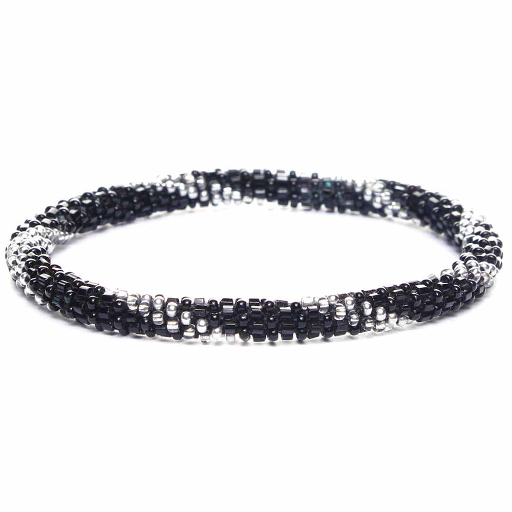 Sparkly Noir Twist Beaded Bracelet