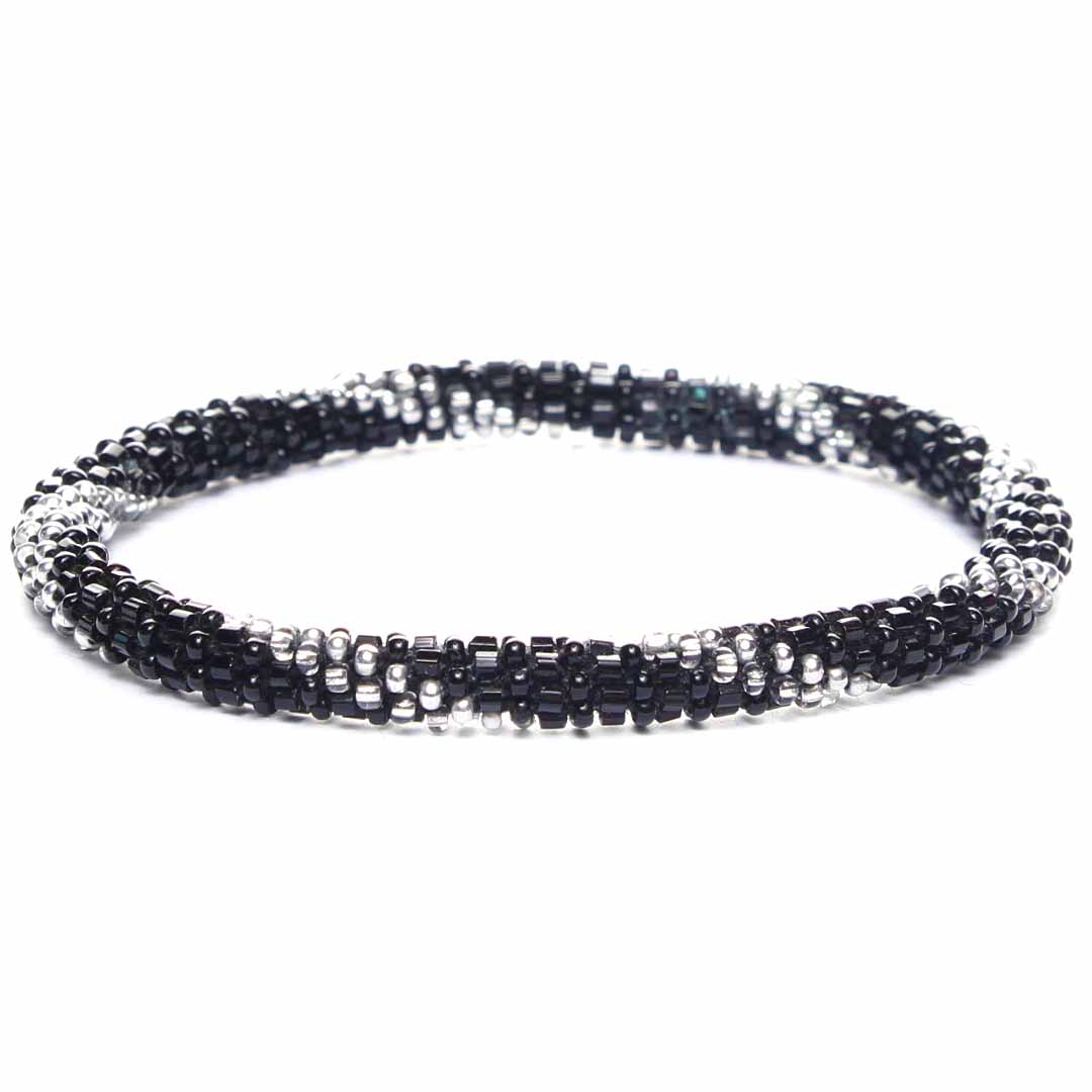 Sparkly Noir Twist Beaded Bracelet