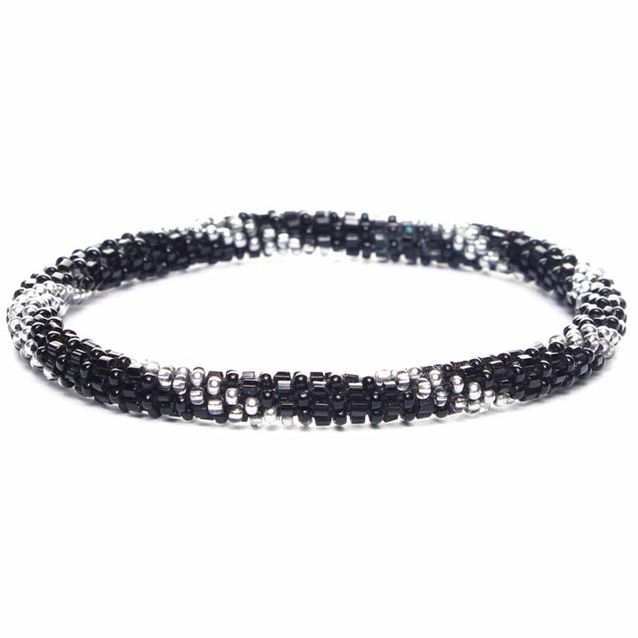 Sparkly Noir Twist Beaded Bracelet