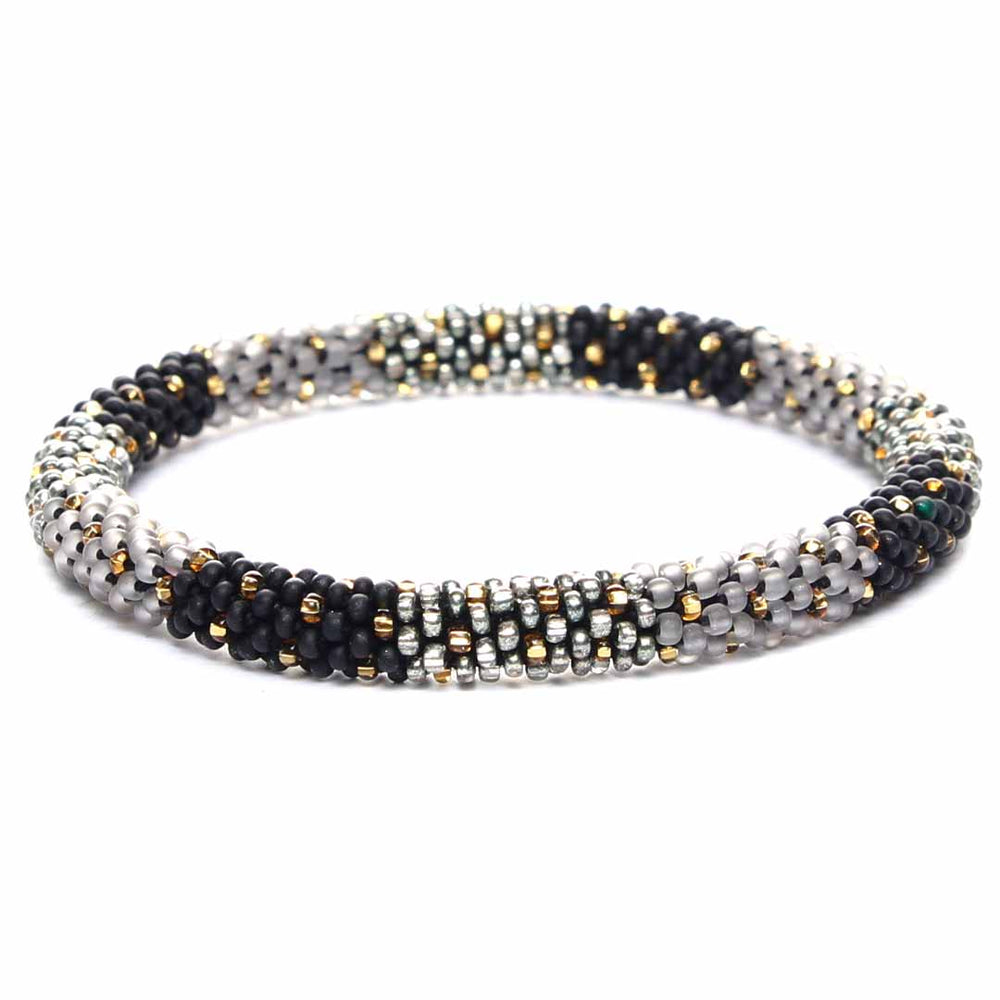 Sparkly Onyx Frost Beaded Bracelet