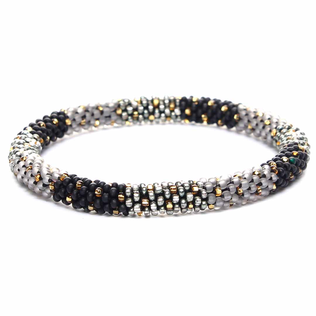 Sparkly Onyx Frost Beaded Bracelet