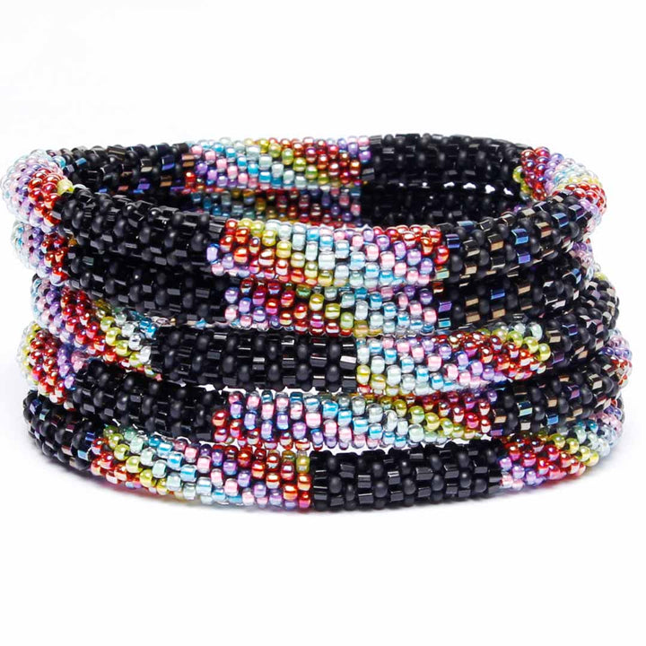 Sparkly Rainbow Noir Beaded Bracelet.