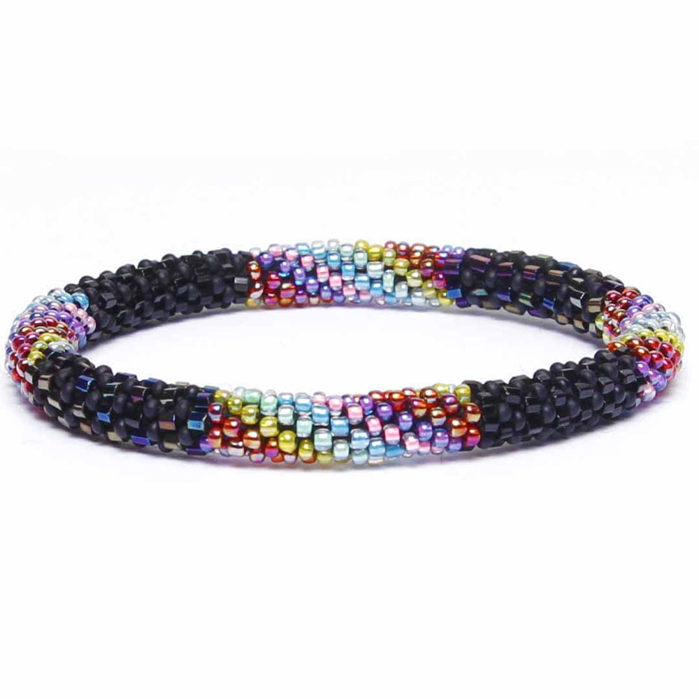 Sparkly Rainbow Noir Beaded Bracelet