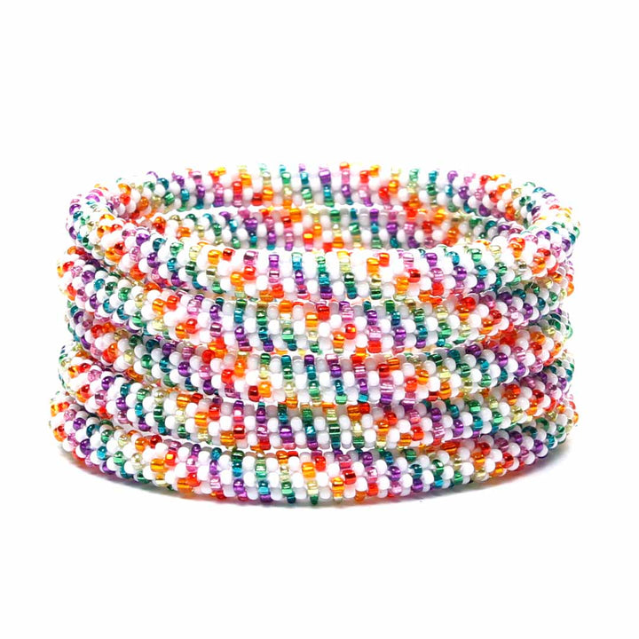 Sparkly Rainbow Stripe Beaded Bracelet-1 STack