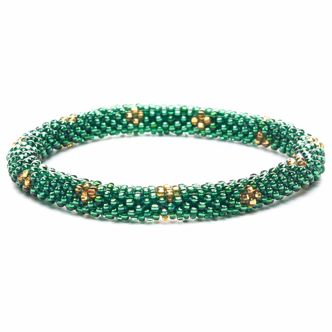 Sparkly Shamrock Gold Beaded Bracelet