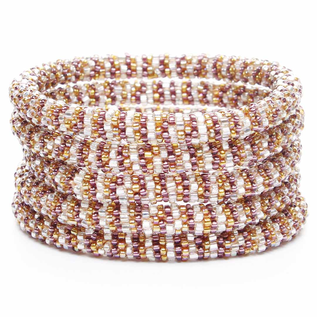 Sparkly Thanksgiving Stripe Beaded Bracelet Stack